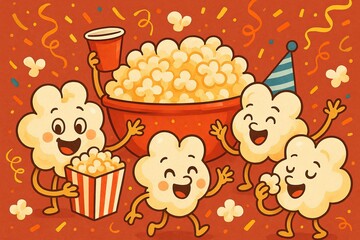 Happy popcorns party