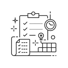 -line-icon-set-of-gantt-chart--milestones--and-dea.eps