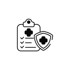 Health insurance icon design with white background stock illustration