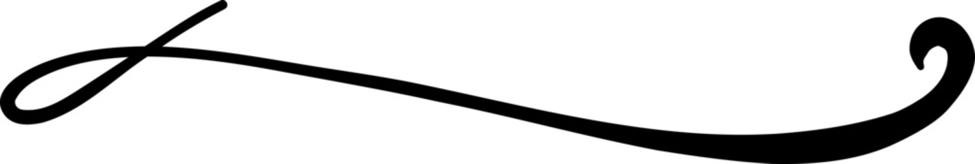 Extended Curved Flourish With Loop Tip