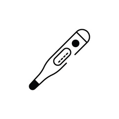 Thermometer icon design with white background stock illustration