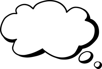 Fluffy Cloud Style Thought Bubble Outline