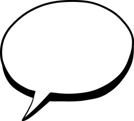 Rounded Comic Speech Bubble With Pointed Tail