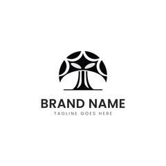 A stylish black and white logo featuring a tree design, symbolizing growth and nature, ideal for eco-friendly brands.