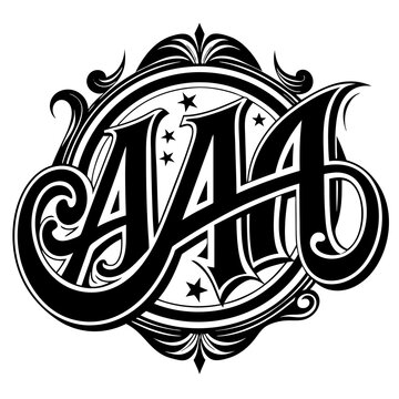 Vintage triple a monogram logo design isolated on white background