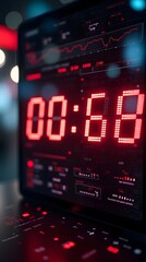 Obraz premium red digital timer counting down 