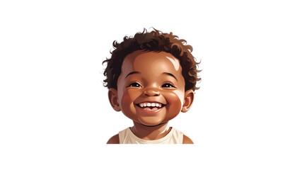 Joyful Portrait of a Smiling Black Baby Boy