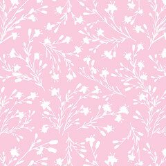 abstract dual-color sketch solid flower with leaves, all over vector design with solid background illustration digital image for textile printing factory