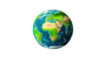 Fototapeta premium Cartoon Earth Globe, Rotating Planet, Stylized World Map