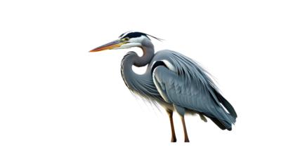 Majestic Great Blue Heron Isolated on Transparent background
