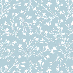 abstract dual-color sketch solid flower with leaves, all over vector design with solid background illustration digital image for textile printing factory