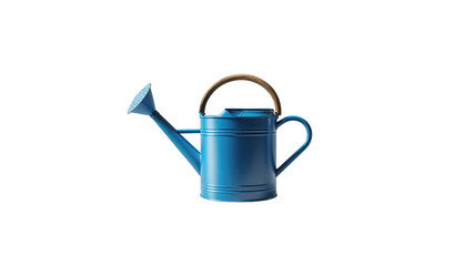 Blue Metal Watering Can with Wooden Handle - Gardening Tool