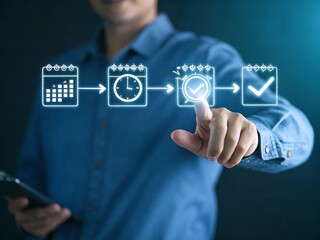 Project Management Workflow: Planning to Completion Icons