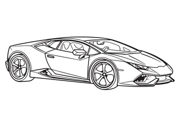 precise vector sketch of a stylish automotive design concept