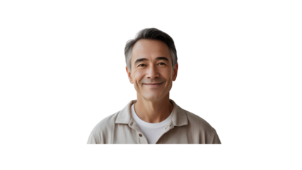 Portrait of a Smiling Middle-Aged Asian Man