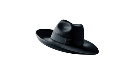 Sleek Black Fedora Hat, Stylish Men's Headwear, Fashion Accessory