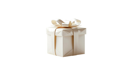 Obraz premium Elegant Cream Gift Box with Satin Ribbon Bow - 3D Render