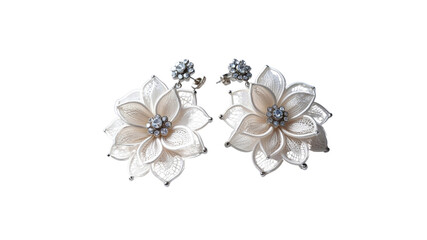 Elegant Floral Dangle Earrings with Crystal Accents