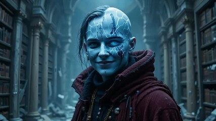 Arcane Scholar of the Veil - 4K Mystical Portrait with Glowing Energy Sigils - Powered by Adobe