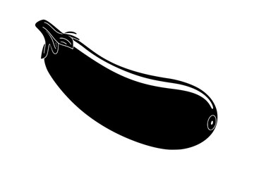 Fototapeta premium a black and white illustration of an eggplant black, eggplant, icon, illustration, silhouette, vegetable , Generative art.