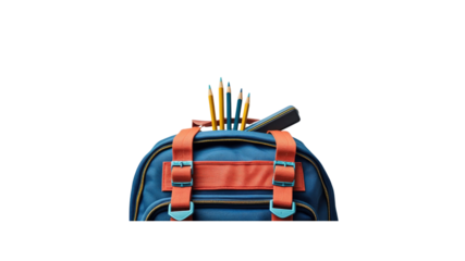 Back to School Colorful Backpack with Pencils and Case