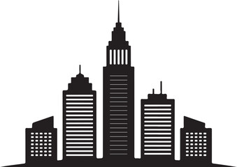 Obraz premium Silhouette of City Skyline Vector Illustration
