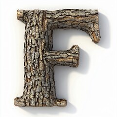 Fototapeta premium Nature-inspired wooden letter f art installation urban gallery 3d artwork contemporary environment close-up view eco-friendly concept for nature art lovers