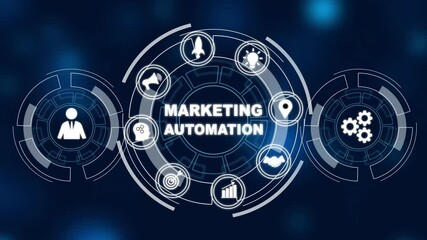 Planning marketing strategy. Marketing automation of business and industrial process concept. Business, Technology, Internet and networking concept. Digital technology background. - Powered by Adobe