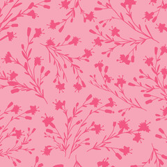 abstract dual-color sketch solid flower with leaves, all over vector design with solid background illustration digital image for textile printing factory