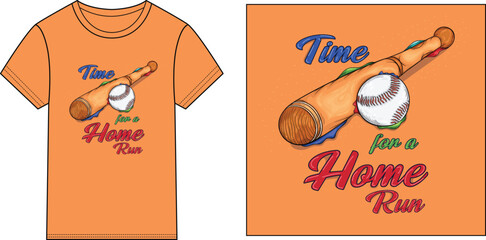 Time for a Home run t-shirt design vector illustration