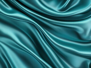 Obraz premium Teal silk fabric folds