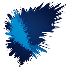 Dual Blue Paint Splashes with Jagged Edges Overlapping on Transparent Background