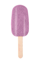 Yummy violet ice cream on white background