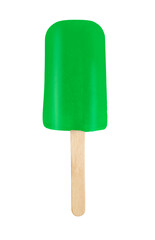 Yummy green ice cream on white background