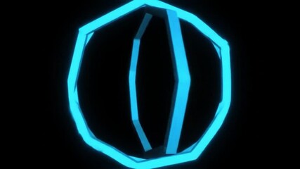 A geometric shape with a blue glow against a black background creating a modern abstract design - Powered by Adobe