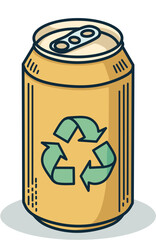 Soda can with a recycle icon