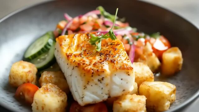 PanSeared Cod with Salad.