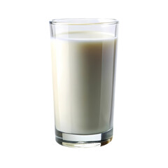 A Glass of Creamy Milk Pure and Refreshing isolated on transparent bacckground