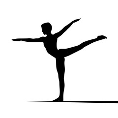 a black silhouette of a young woman standing on her legs arm, black, body, girl, leg, silhouette, stand, woman, young , Generative art.