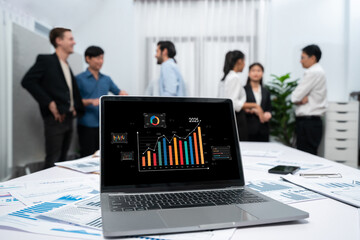 Business data dashboard provide business intelligence analytic for marketing strategy planning...