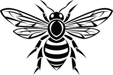 Stylized bee illustration isolated on white background