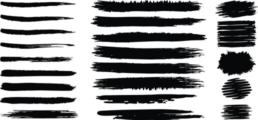Adobe Illustrator Artwork Abstract black brush strokes on white background
