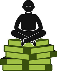 illustration of a man meditating in lotus position