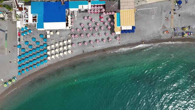 Aerial view of Mandingo Beach in Amalfi, Campania, Italy