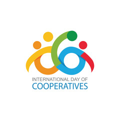 Colorful and abstract graphic design for international day of cooperatives celebration