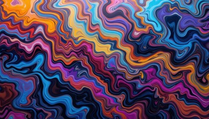 Fototapeta premium Colorful Abstract Patterns Swirl Together in Dynamic Shapes and Hues of Blue, Purple, Orange, and Pink