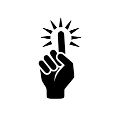 a symbol of a hand with a lightbulb icon in simple style on a white background finger, hand, icon, style, symbol