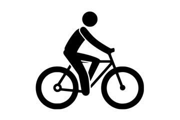 a black silhouette of a person riding a bike bicycle, bike, black, icon, man, person, ride, silhouette 