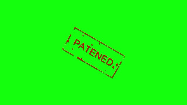 Stamped Document with 'Patented' Text, Black Ink, Dotted Rectangular Seal, Patent Certification, Innovation, Intellectual Property, Legal Authorization, Official Approval, Patent Registration, Technol
