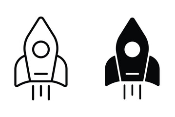 Rocket icon. Spacecraft or spaceship symbol